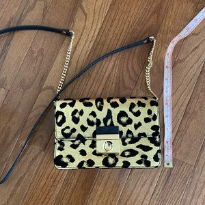 Milly metallic gold leopard crossbody bag
